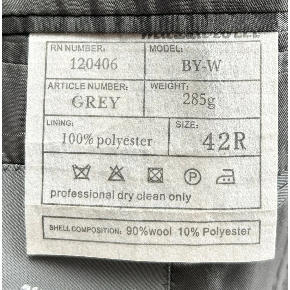Massarotti Italy Men’s‎ Blazer Jacket 42R Gray Wool Blend Two Button Suit Coat
